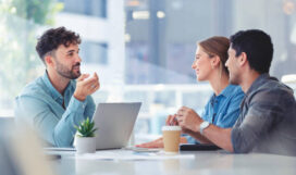 istockphoto-1334729682-612x612 Financial advisor with couple explaining options. The agent is using a computer. Couple are casually dressed. They sitting in an office and are discussing something with the agent.